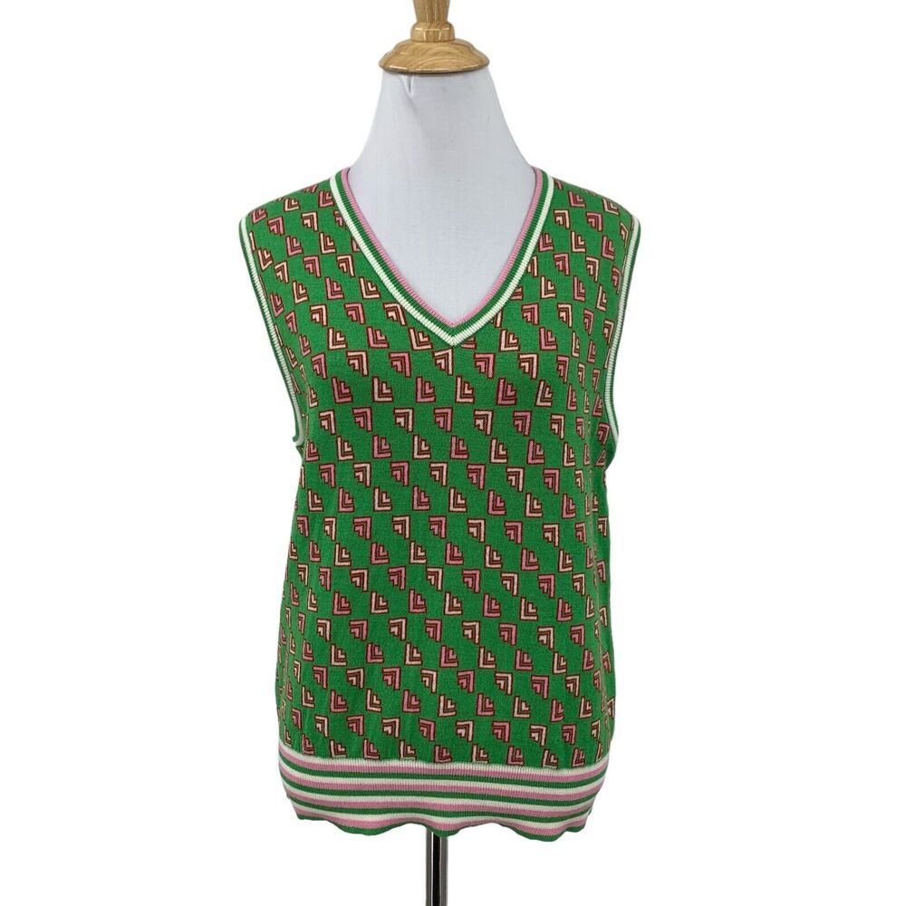 Tory Buch Vest Womens XS Extra Small Coolmax Sport Merino Wool Blend Sweater
